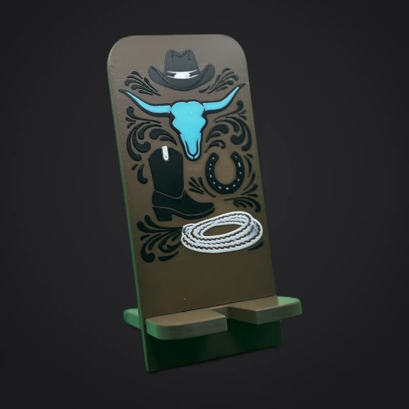 Phone Stand - Longhorn Boot Hat Rope